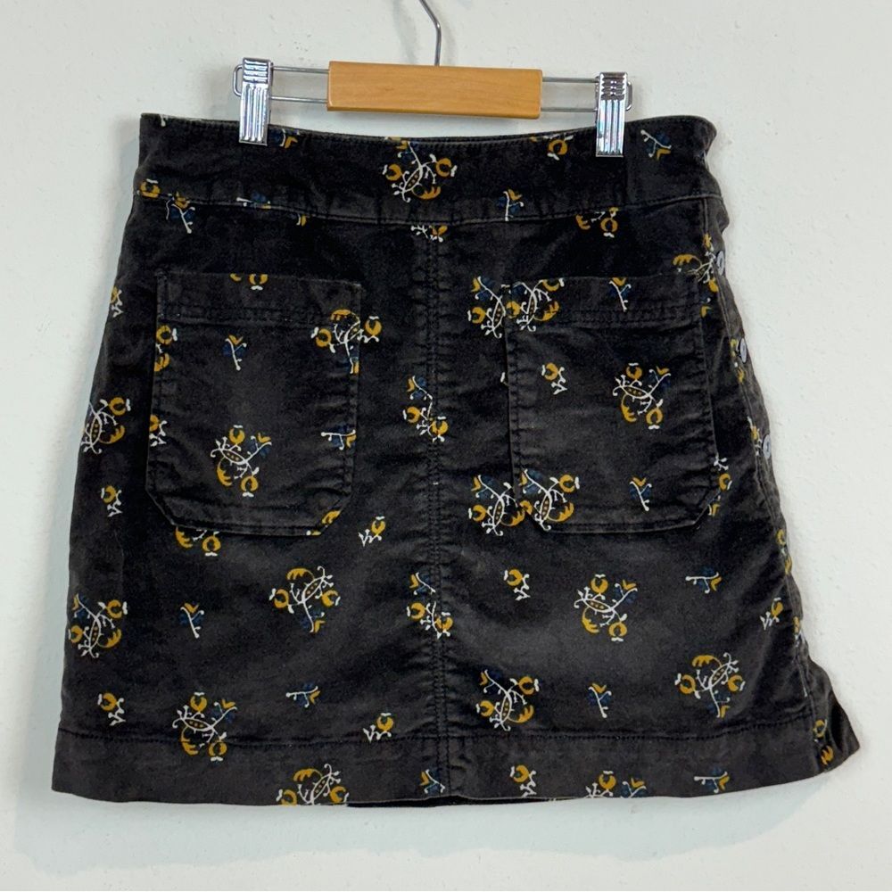 Free People A-line Floral Velour Mini Skirt 2